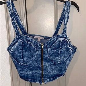 Crop top blue jean
